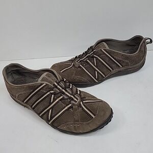 Clarks Privo Women's 9.5 Brown Suede Comfort Sneakers Slip On Casual